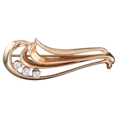 Vintage Diamond Brooch of 14k Gold