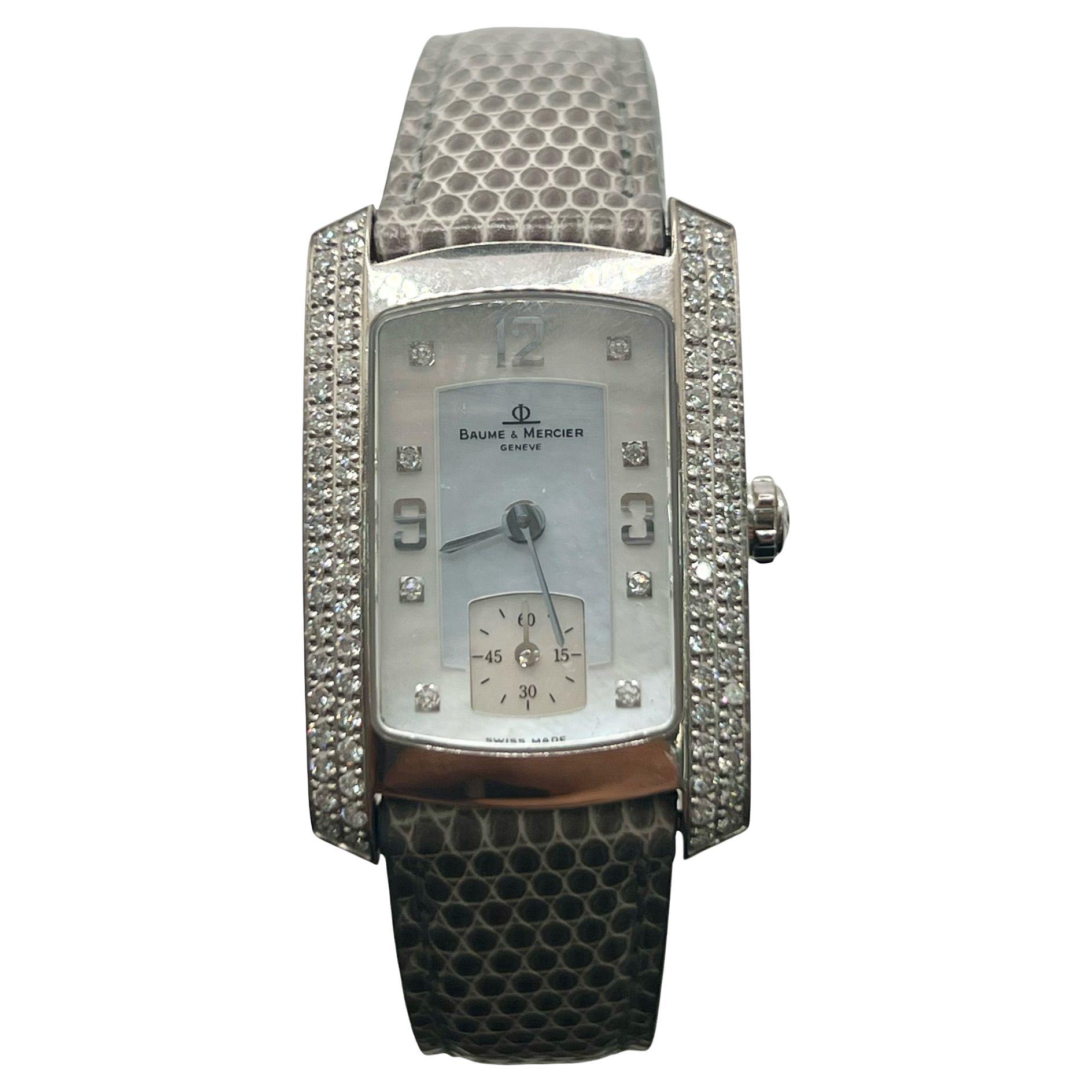 Baume & Mercier Hampton Milleis White Gold18K and diamonds For Sale
