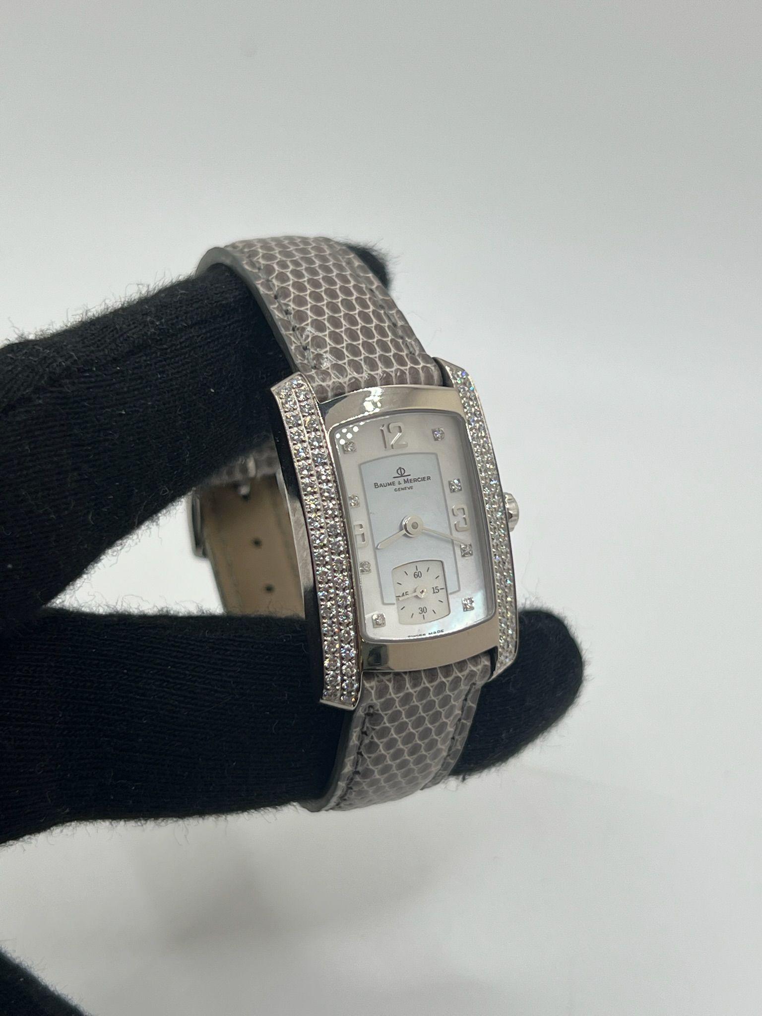 Baume & Mercier Hampton Milleis White Gold18K and diamonds In Excellent Condition For Sale In PARIS, FR