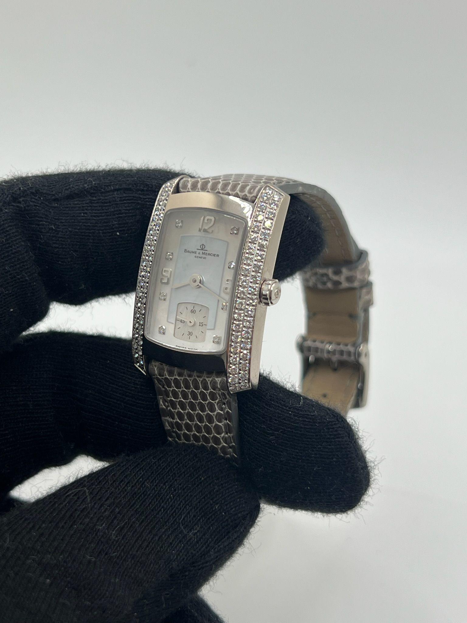 Women's Baume & Mercier Hampton Milleis White Gold18K and diamonds For Sale