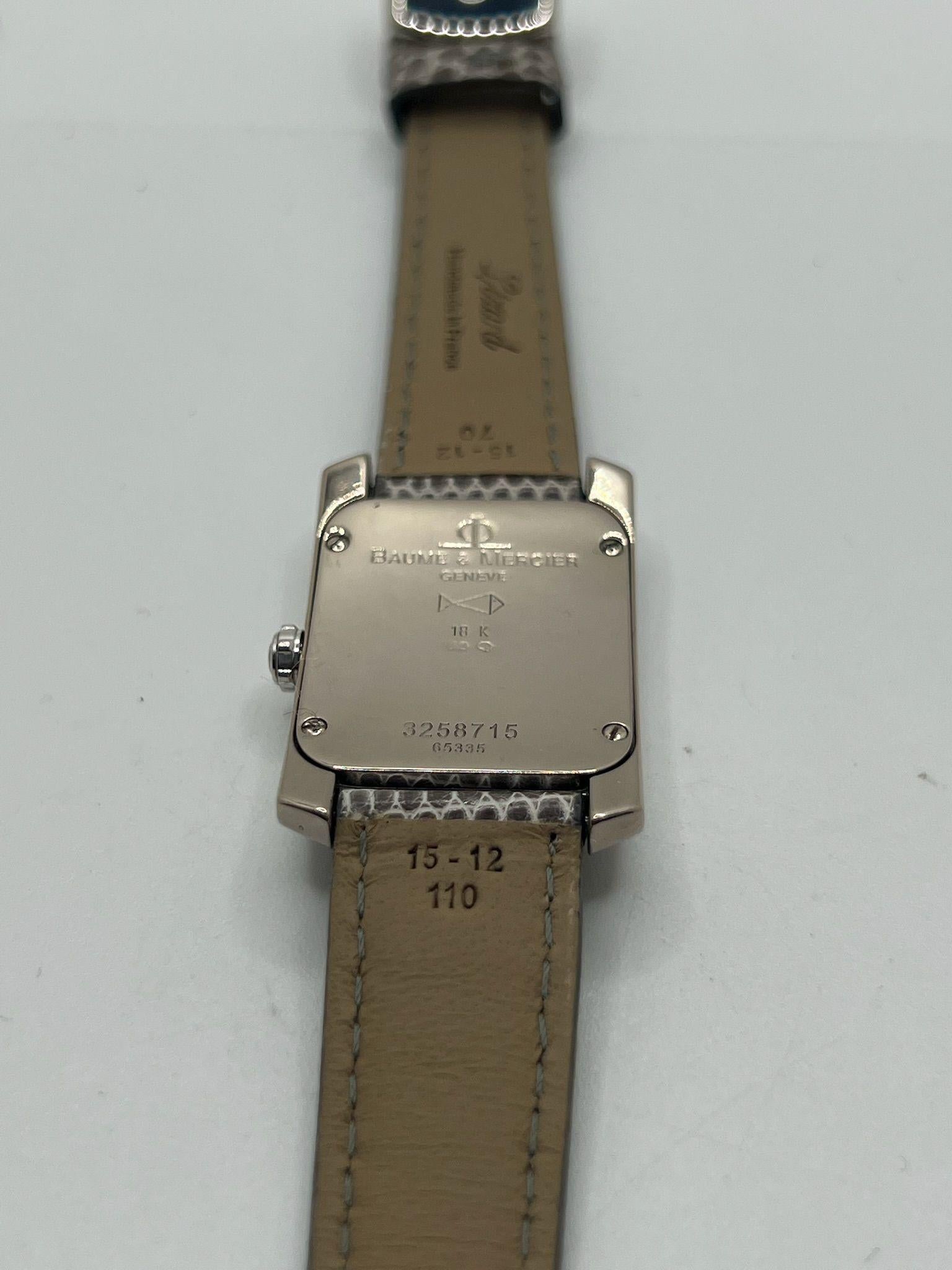Baume & Mercier Hampton Milleis White Gold18K and diamonds For Sale 3