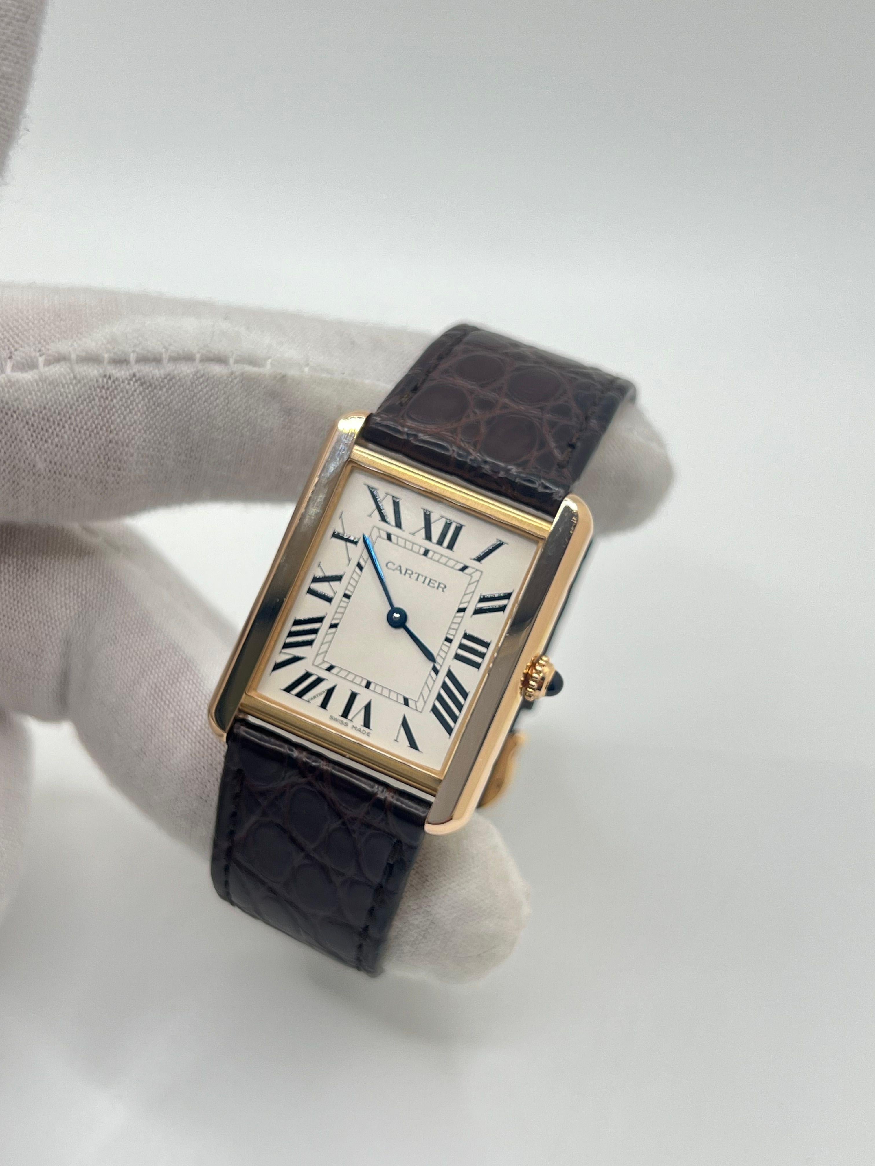 Modern Cartier Tank Solo Yellow Gold 18K For Sale