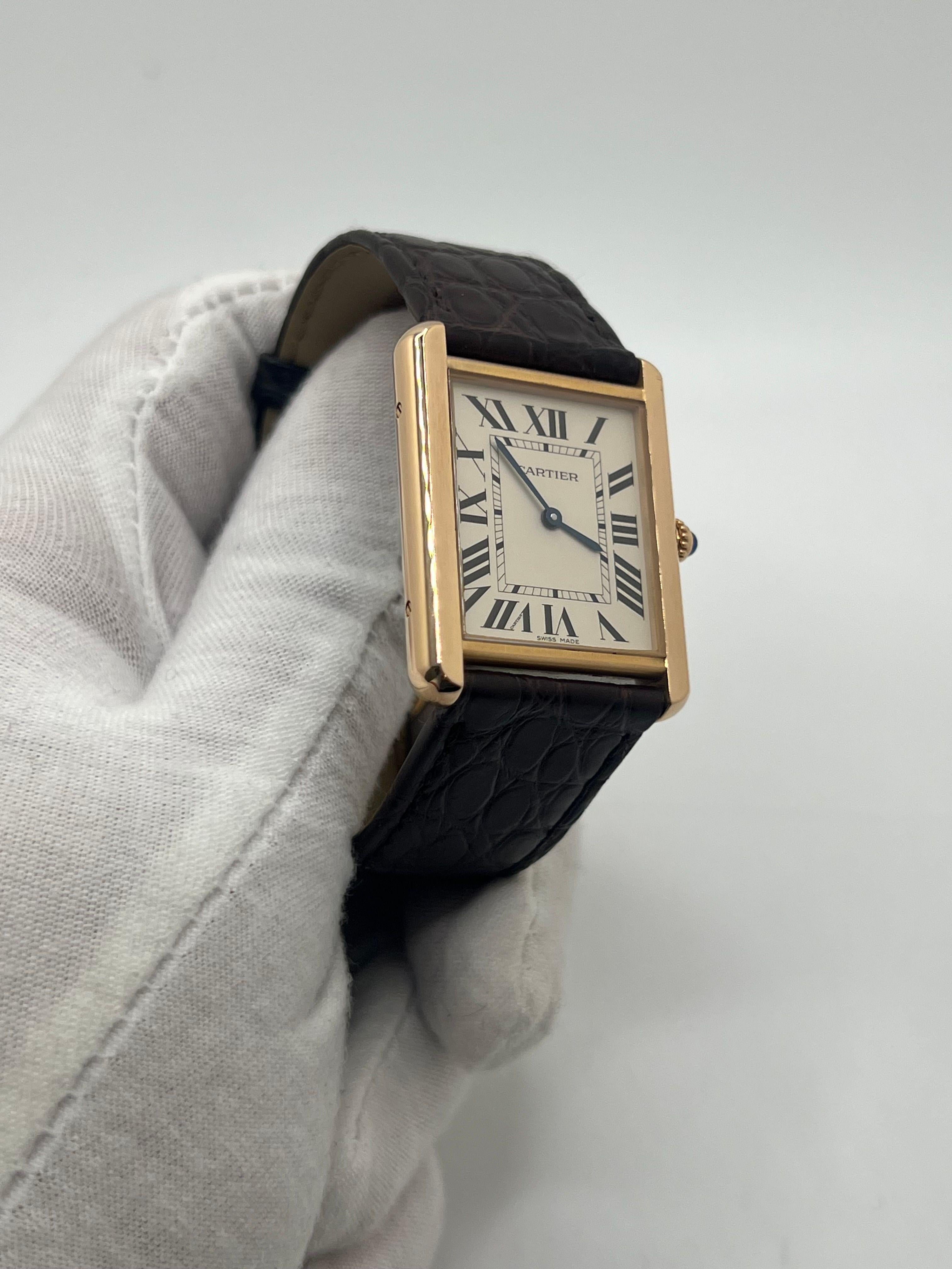 Cartier Tank Solo Yellow Gold 18K In Excellent Condition For Sale In PARIS, FR