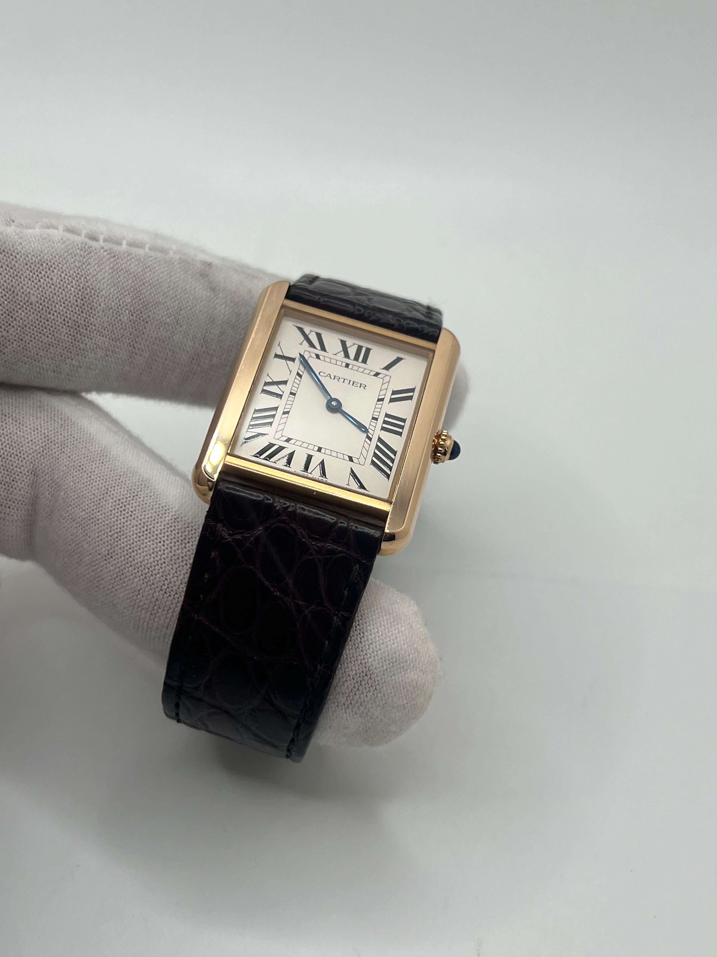 Women's or Men's Cartier Tank Solo Yellow Gold 18K For Sale