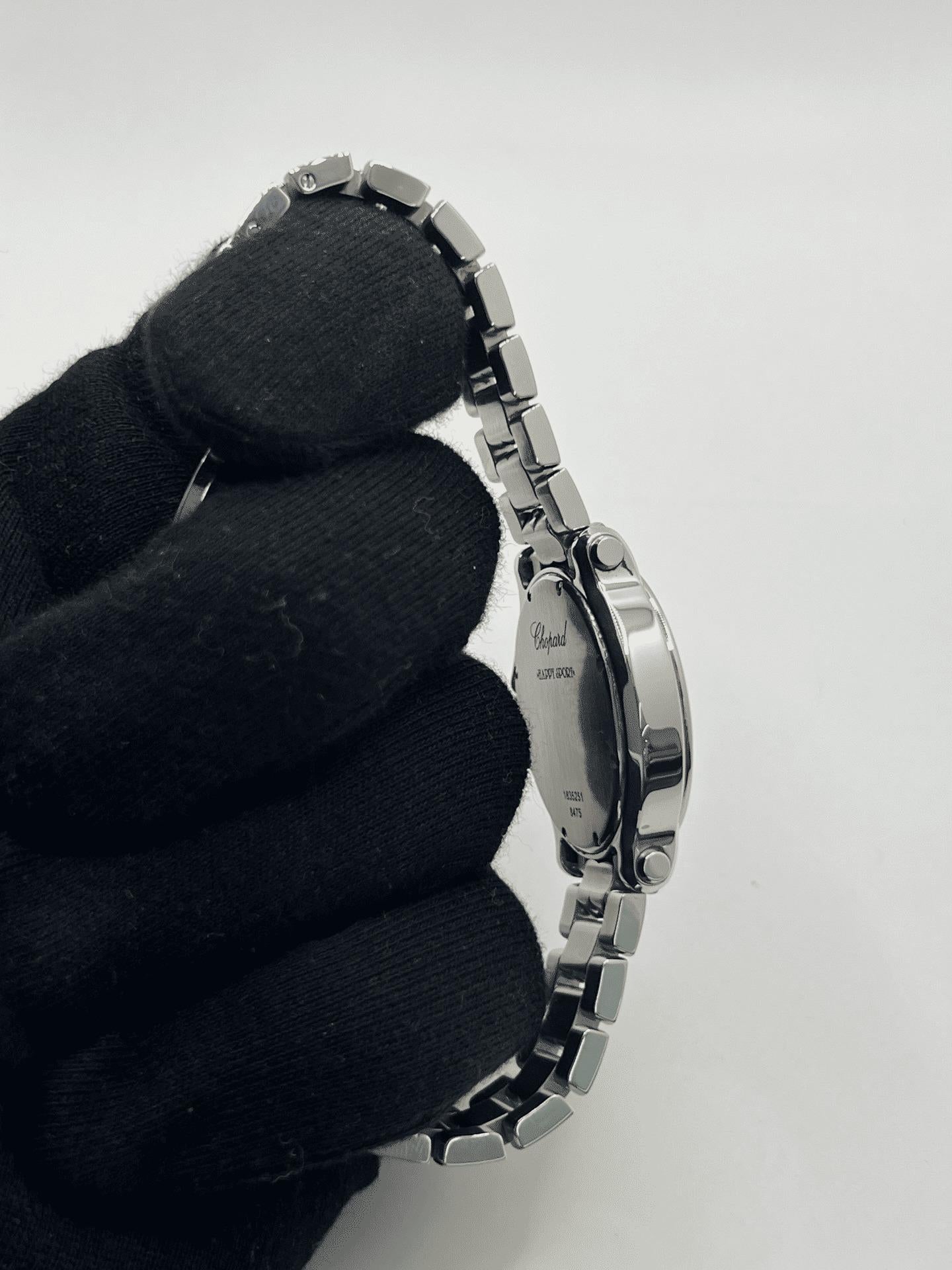 Modern Chopard Happy Sport Steel and Diamonds For Sale