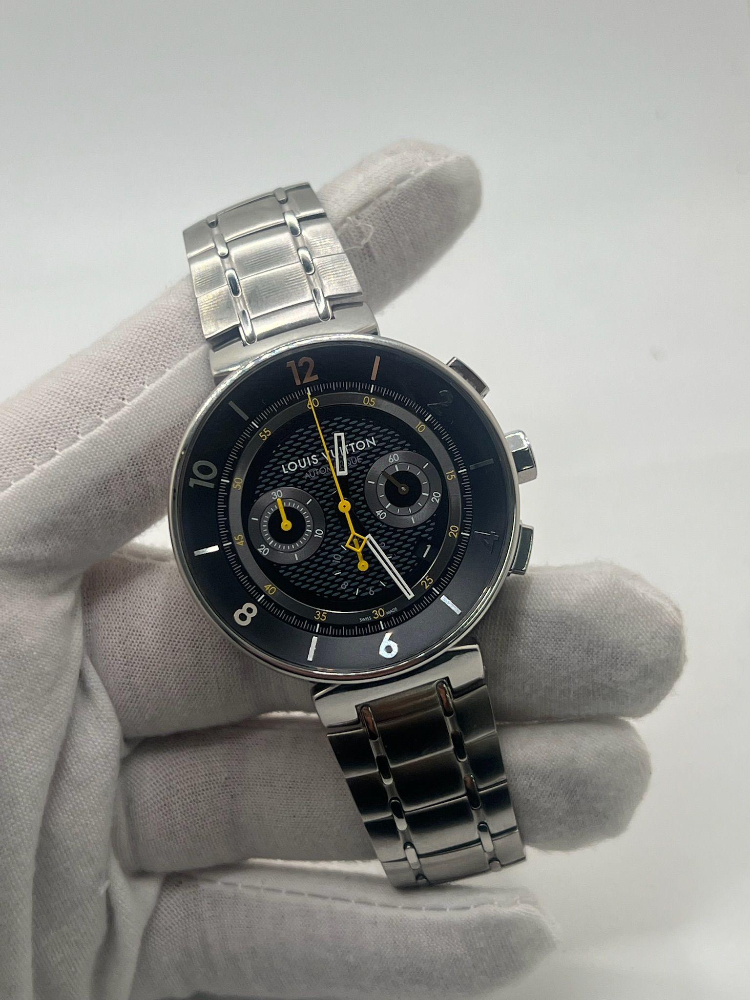 Modern Louis Vuitton Tambour Chronograph Automatic For Sale