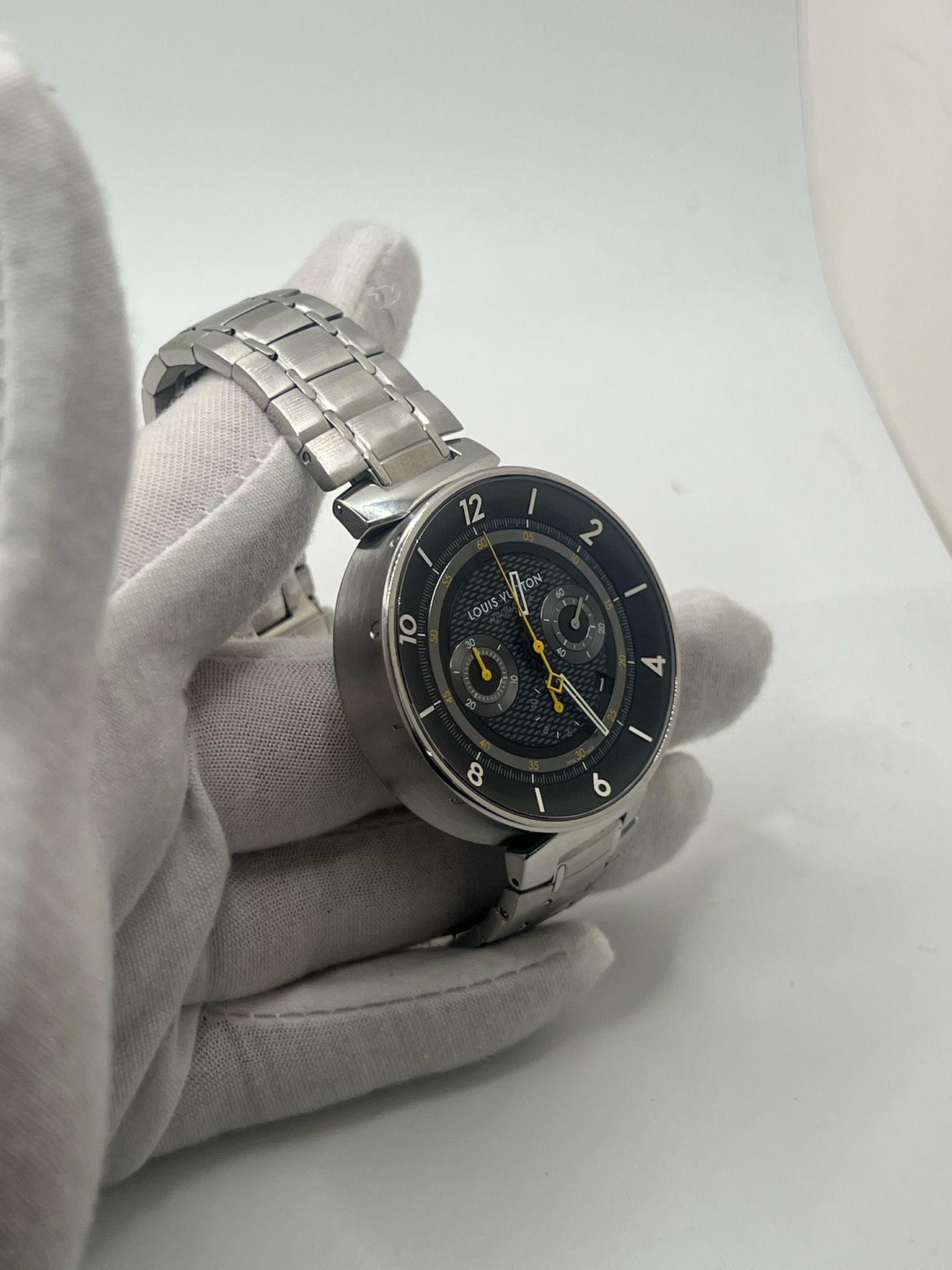 Louis Vuitton Tambour Chronograph Automatic In Excellent Condition For Sale In PARIS, FR