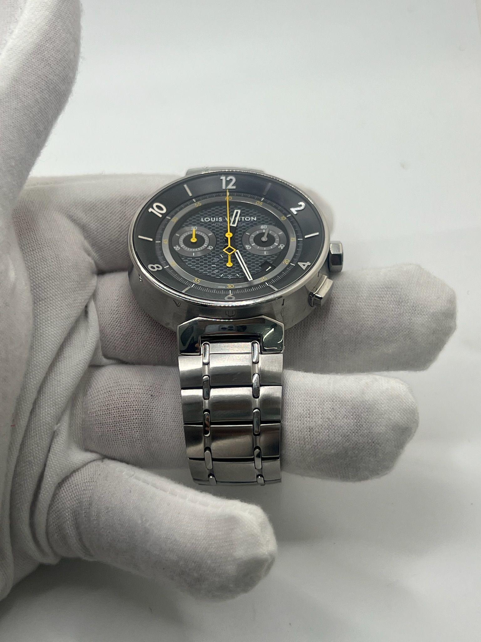 Women's or Men's Louis Vuitton Tambour Chronograph Automatic For Sale