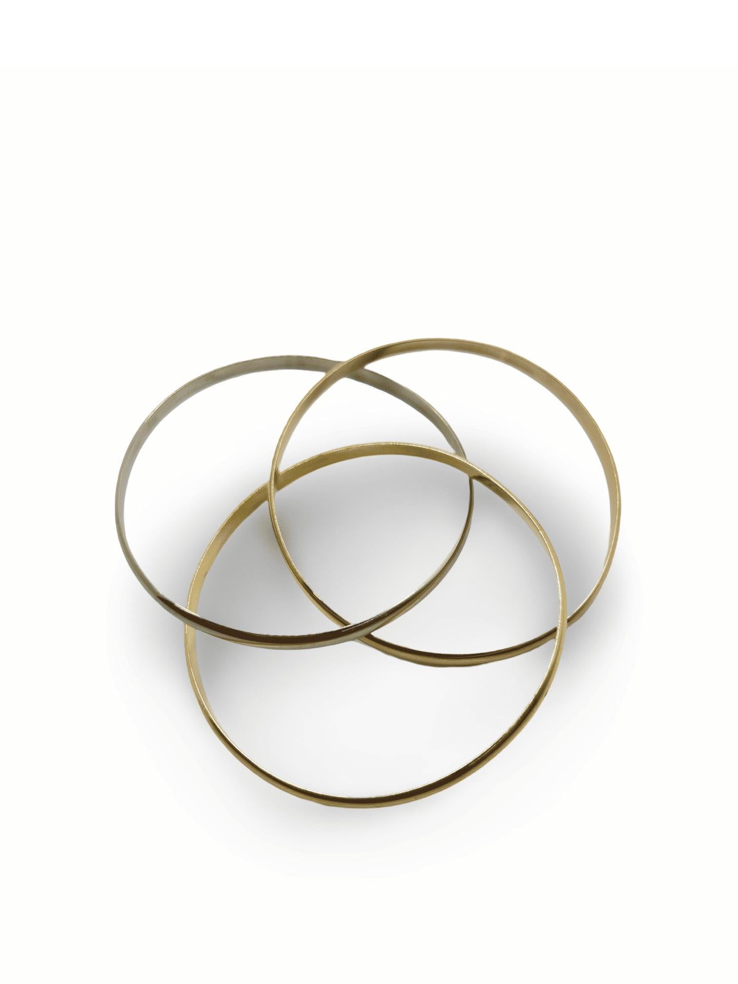 Modern 18K Tri-Color Gold Bracelet For Sale
