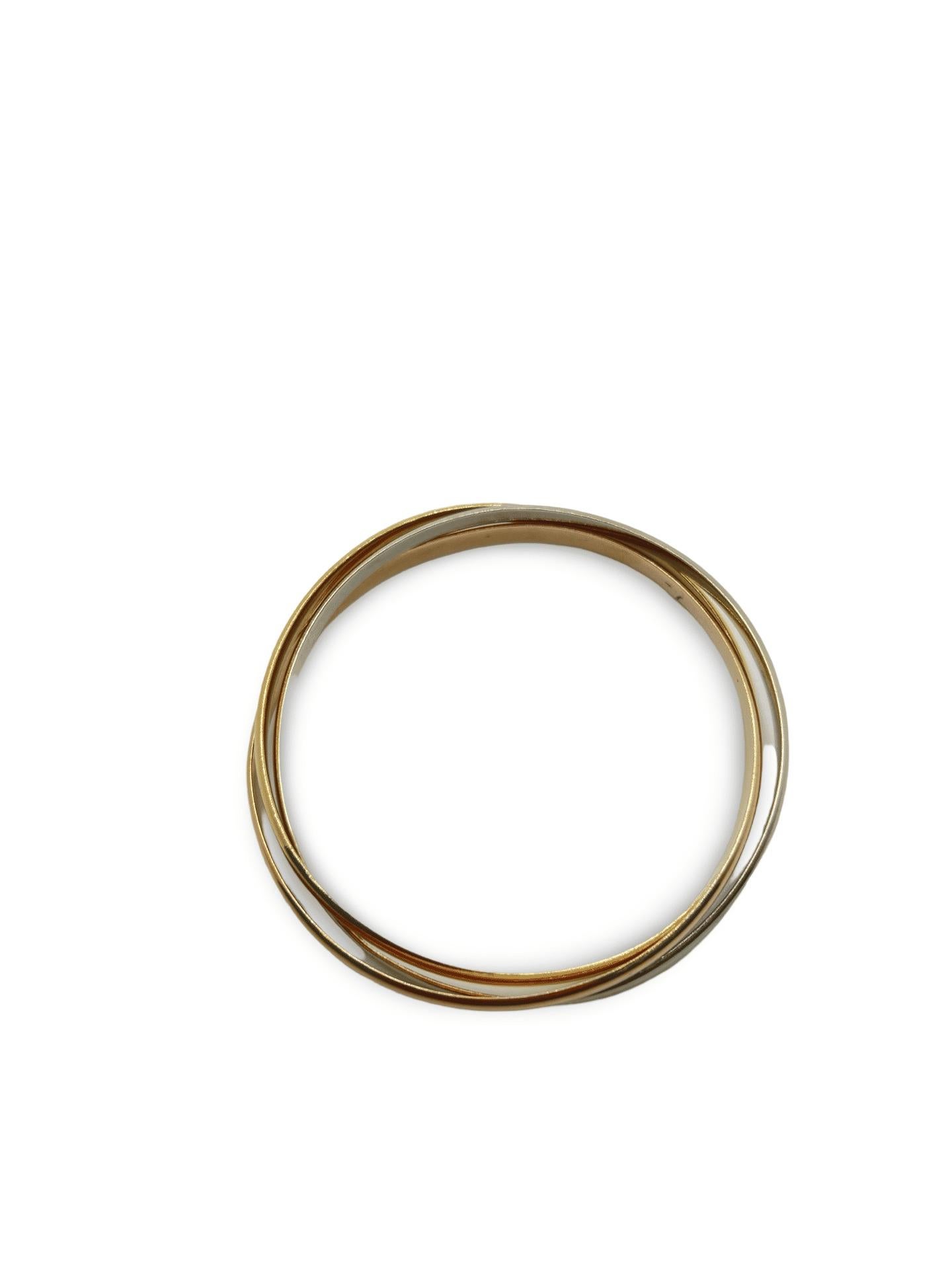 18K Tri-Color Gold Bracelet In Excellent Condition For Sale In PARIS, FR