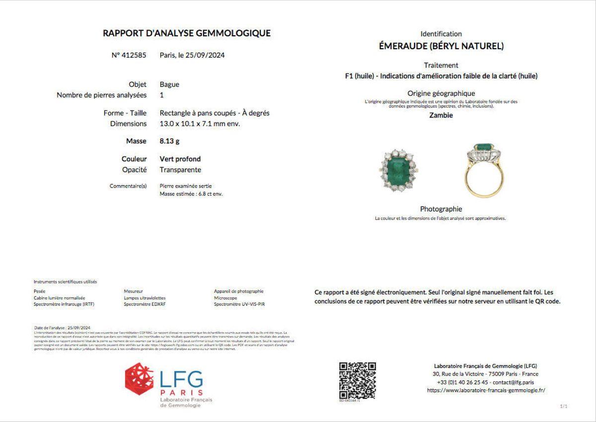 Bague en or jaune avec émeraude de 6,80 ct en vente 2