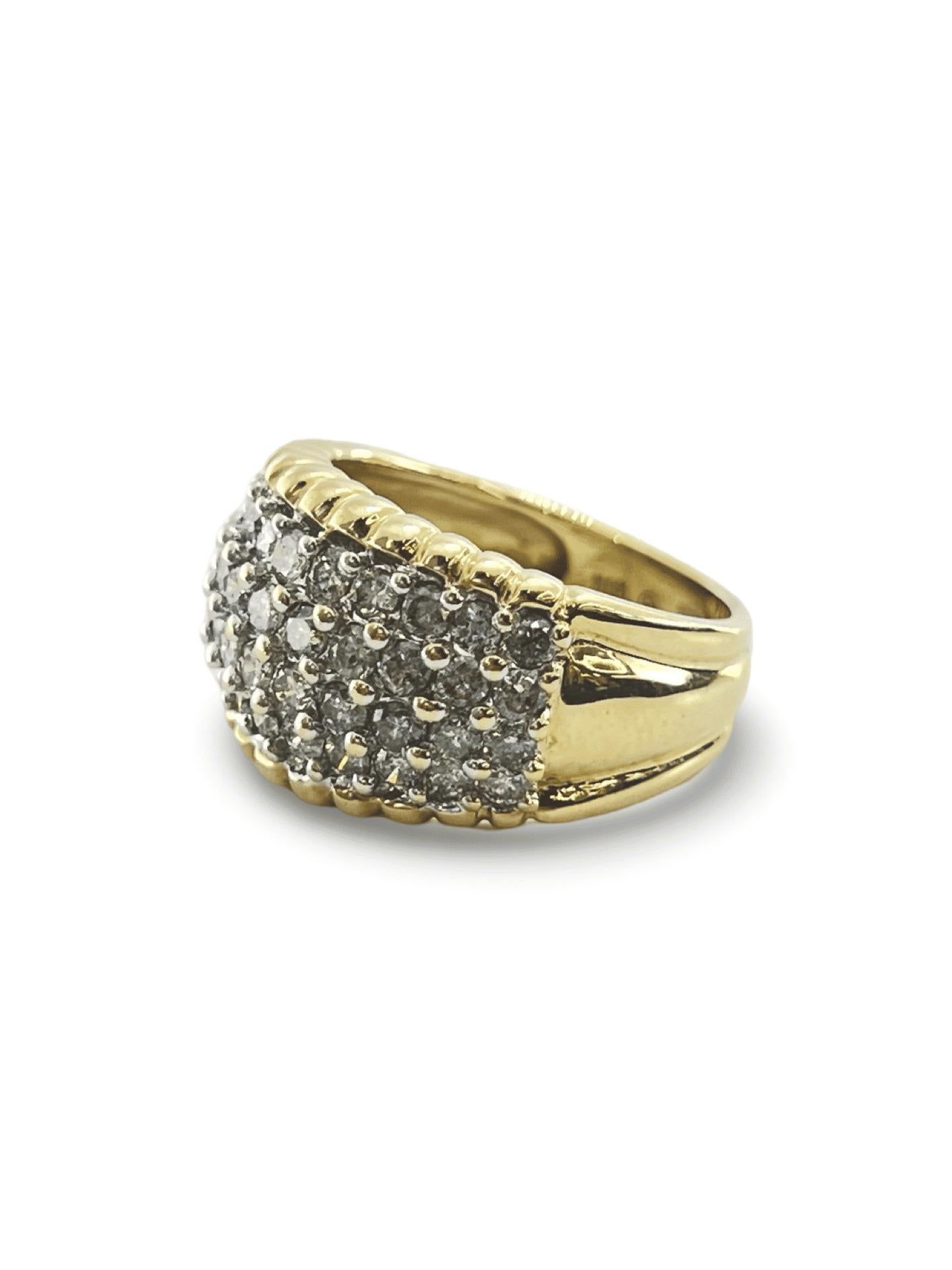 Bague en or jaune 14K avec 1,65 ct de diamants Pour femmes en vente
