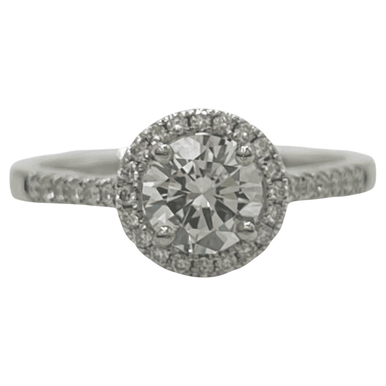 Weißgold Solitär-Ring mit 1,10 Karat Diamant