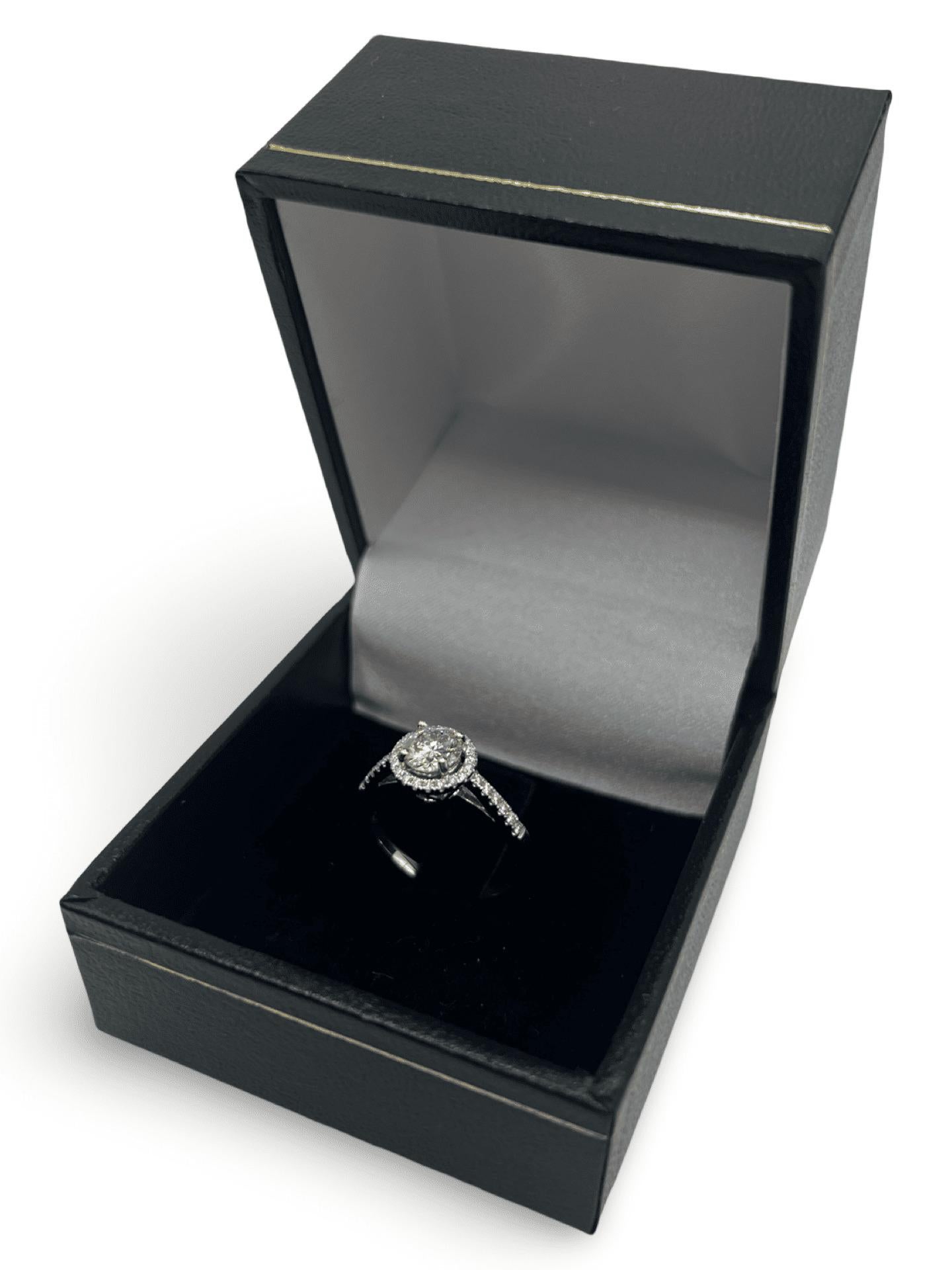 Weißgold Solitär-Ring mit 1,10 Karat Diamant Damen im Angebot
