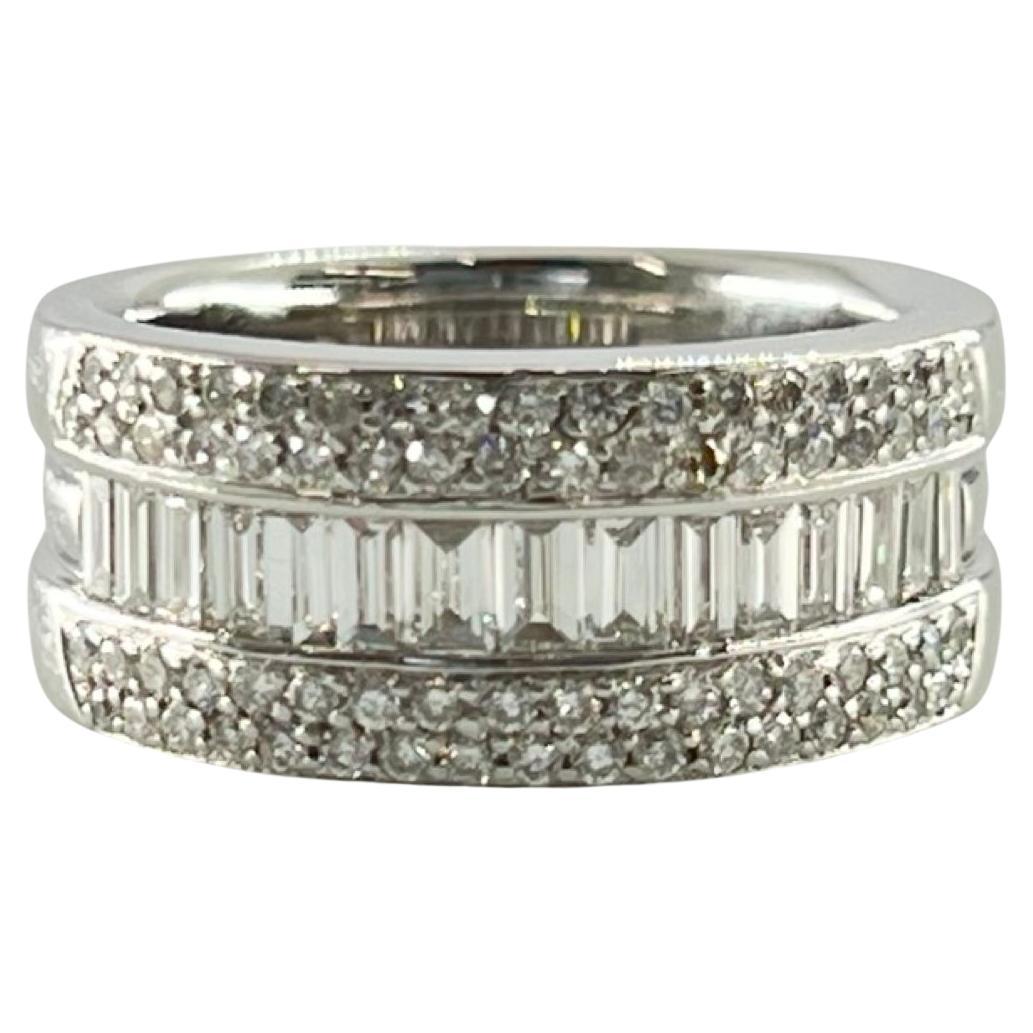Ehering aus Weißgold und Diamant, 1,60 Karat im Angebot