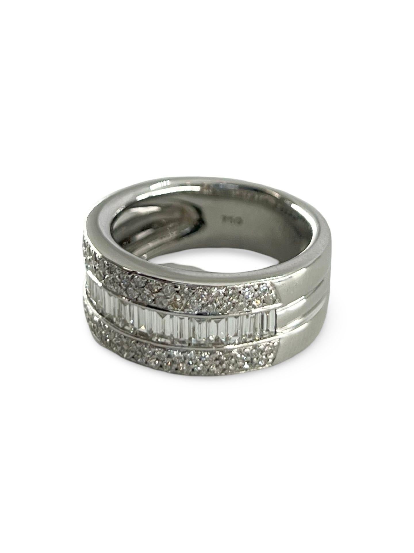 Ehering aus Weißgold und Diamant, 1,60 Karat (Moderne) im Angebot