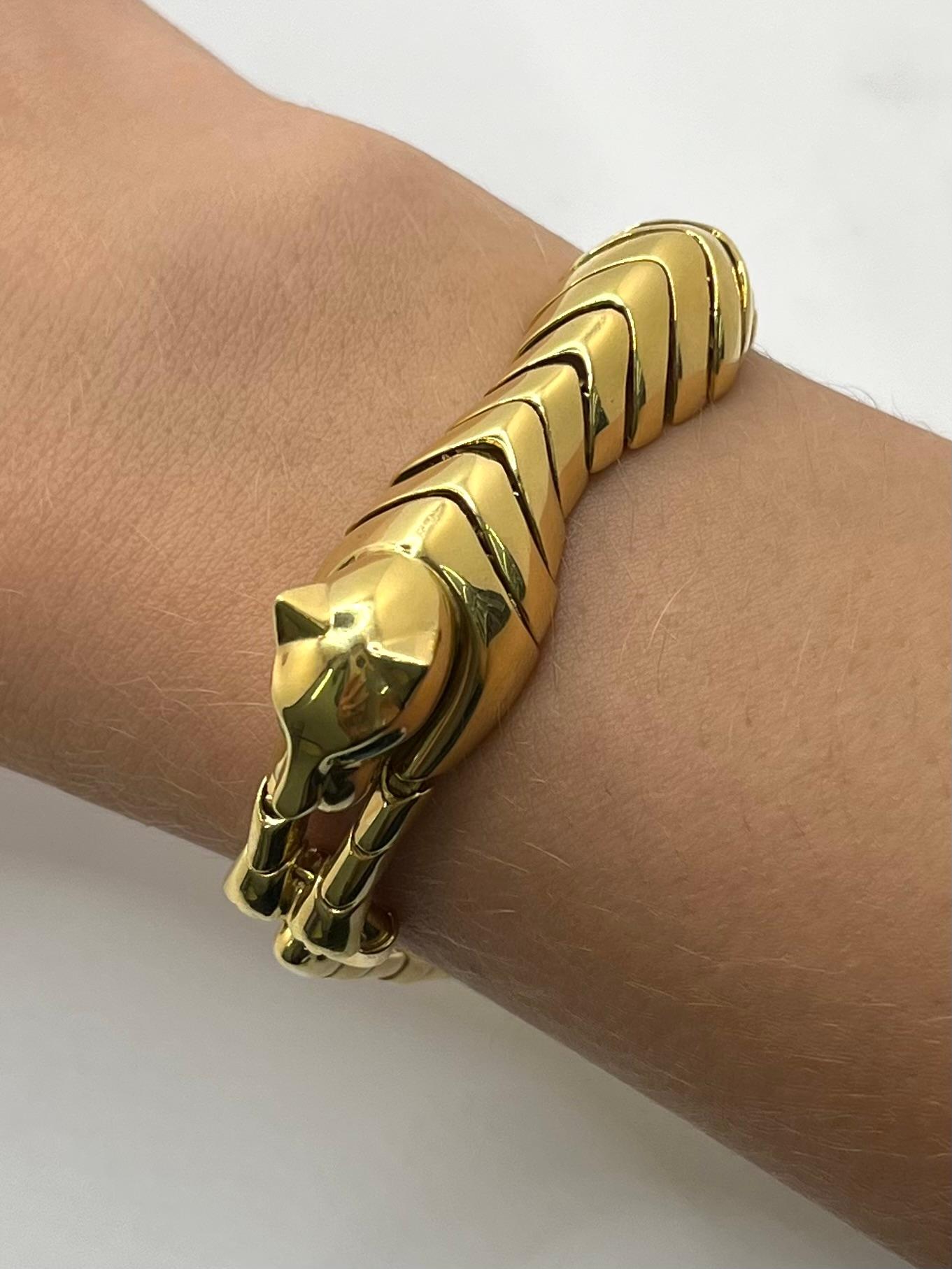 Bracciale Pantera in oro giallo 18K in vendita 4