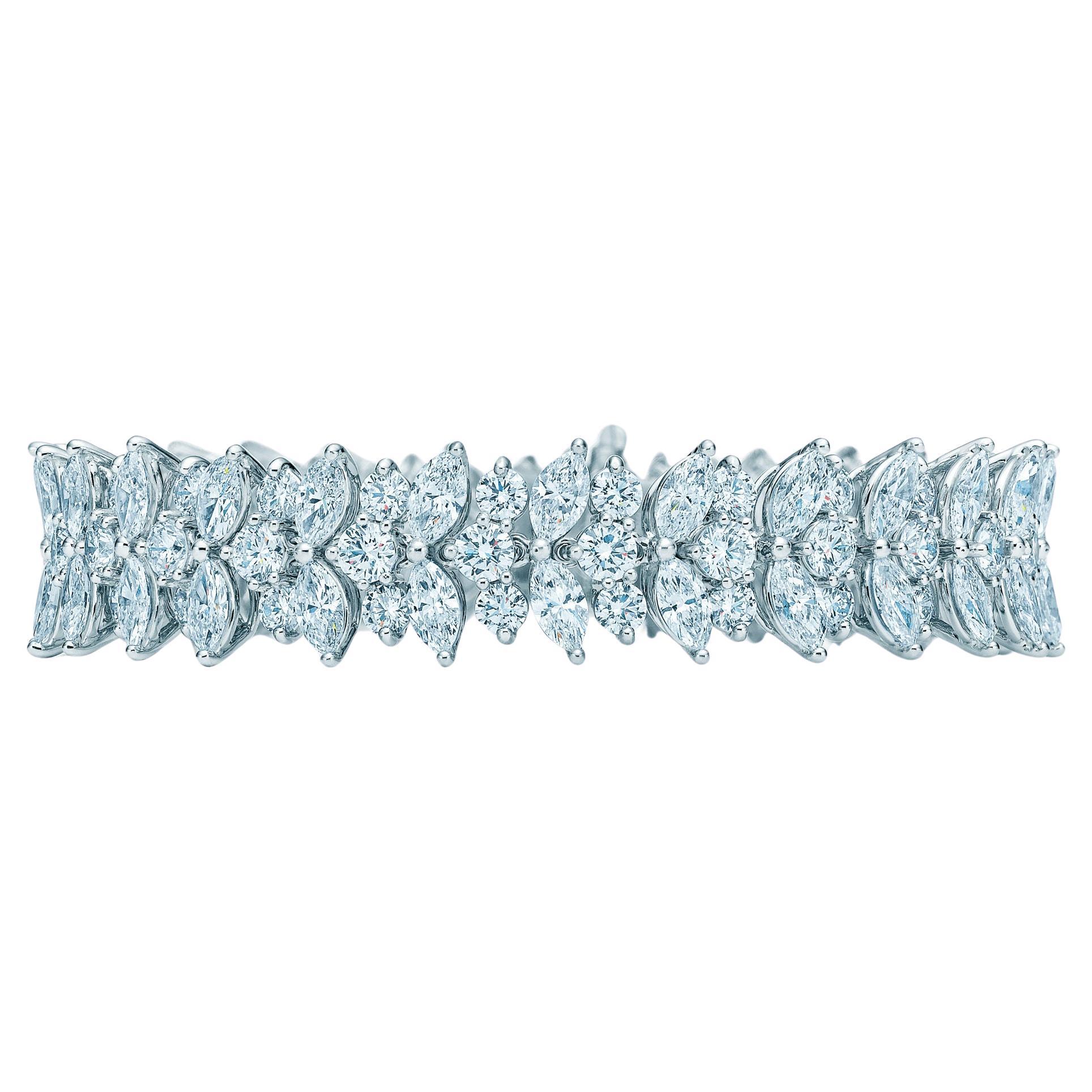 Tiffany & Co. Bracciale Cluster di diamanti marquise in platino