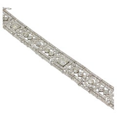 French Belle Époque Platinum Old-Cut Diamond Bracelet, circa 1900, 18 Carats