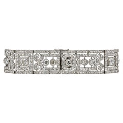 French Belle Époque Platinum Old-Cut Diamond Bracelet, circa 1900, 18 Carats