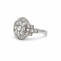 French Early Art Deco Platinum Rose-Cut Diamond Ring, circa 1910s