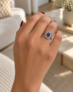 French Platinum 2.50 Carat Unheated Ceylon Sapphire and Diamond Ring