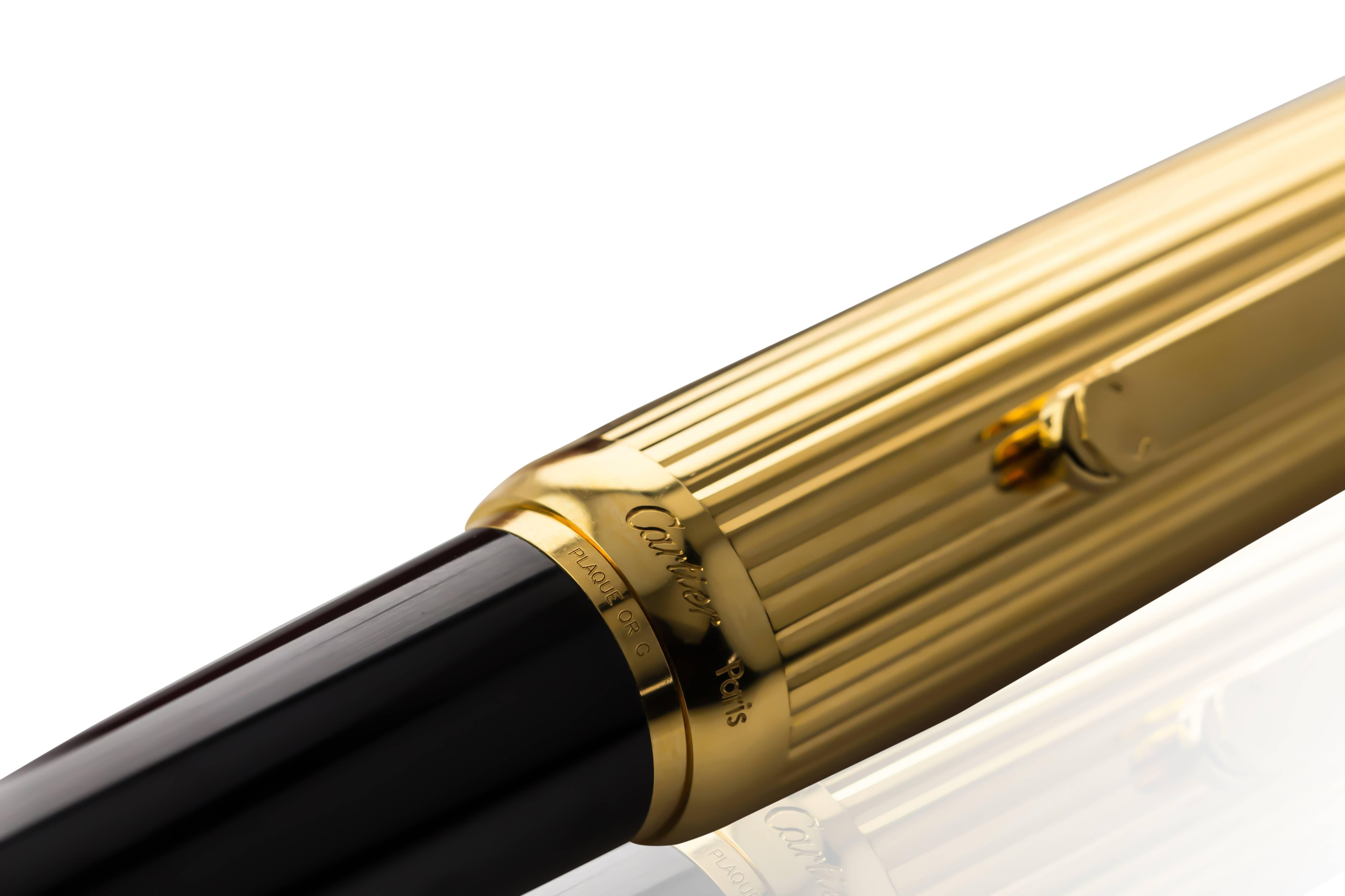 Cartier Gold Fountain Pen In Excellent Condition In Richardson, TX