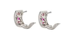 1.38 Carat Ruby Diamond Gold Hoop Earrings