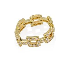 Henry Dunay Diamond Gold Link Ring