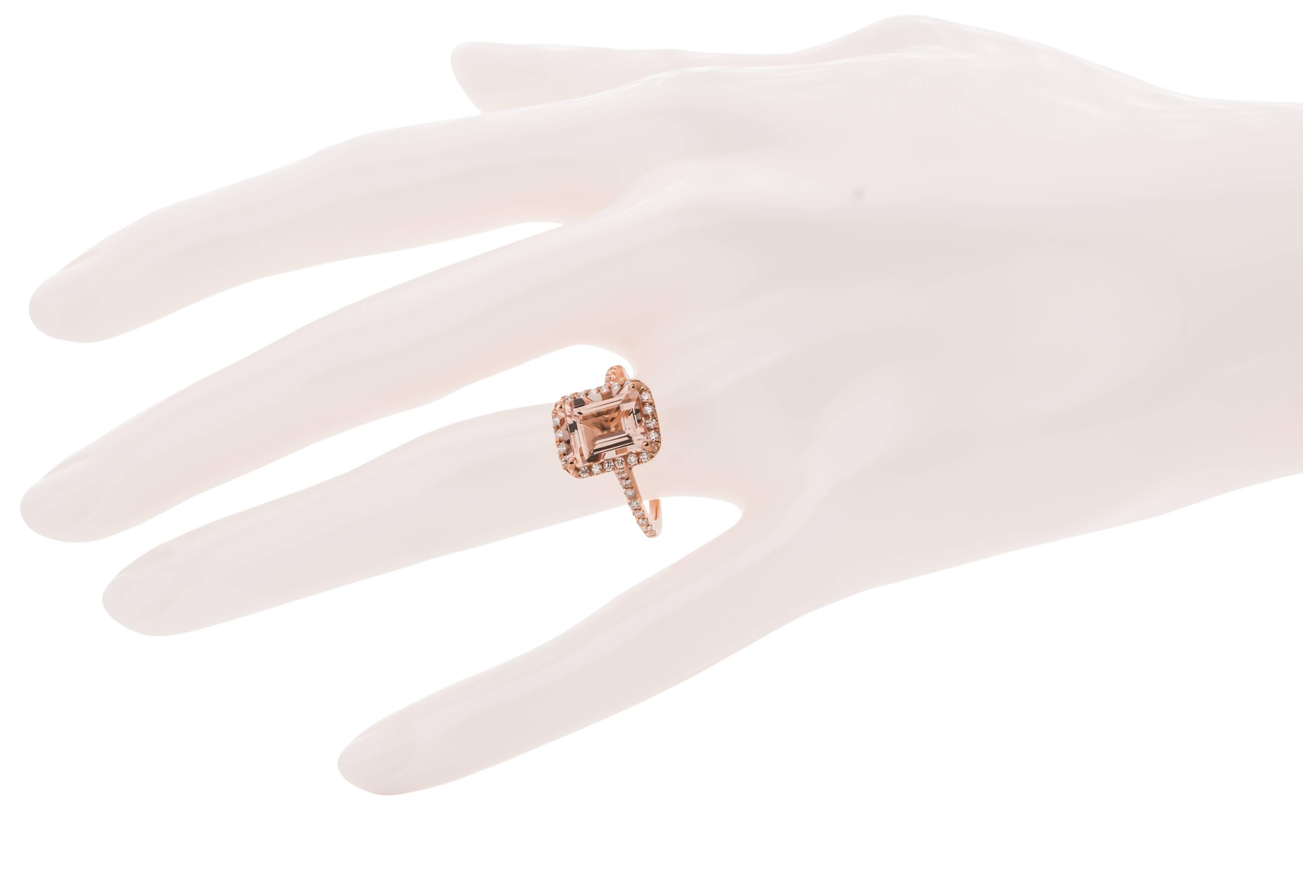 One of a Kind 3.58 Carat Morganite and Diamond Ring 1