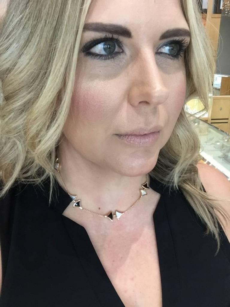 Bulgari Onyx Mother of Pearl Gold Diva Necklace In Excellent Condition In Richardson, TX