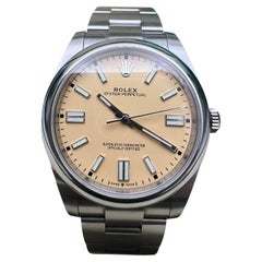 Rolex Oyster Perpetual 41mm 124300 Custom Beige Dial + Original Box Papers