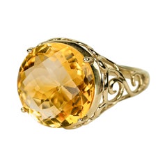 EFFY BH 14k Yellow Gold Natural 11ct Round Citrine Ring