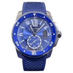 Orologio Cartier Calibre Diver in acciaio con lunetta in ceramica, blu, 42 mm, modello WSCA0010 3729