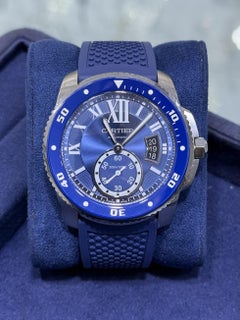 Orologio Cartier Calibre Diver in acciaio con lunetta in ceramica, blu, 42 mm, modello WSCA0010 3729