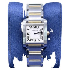 Cartier Tank Française Damenuhr aus 18 Karat Gelbgold und Edelstahl mit Quarzwerk, mittelgroß, 2301