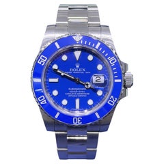 Rolex Submariner Smurf 116619LB Blue Ceramic 18k White Gold 40mm Watch