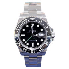 Montre Rolex GMT-Master II en céramique noire, boîtier Oyster en acier inoxydable de 40 mm, référence 116710LN