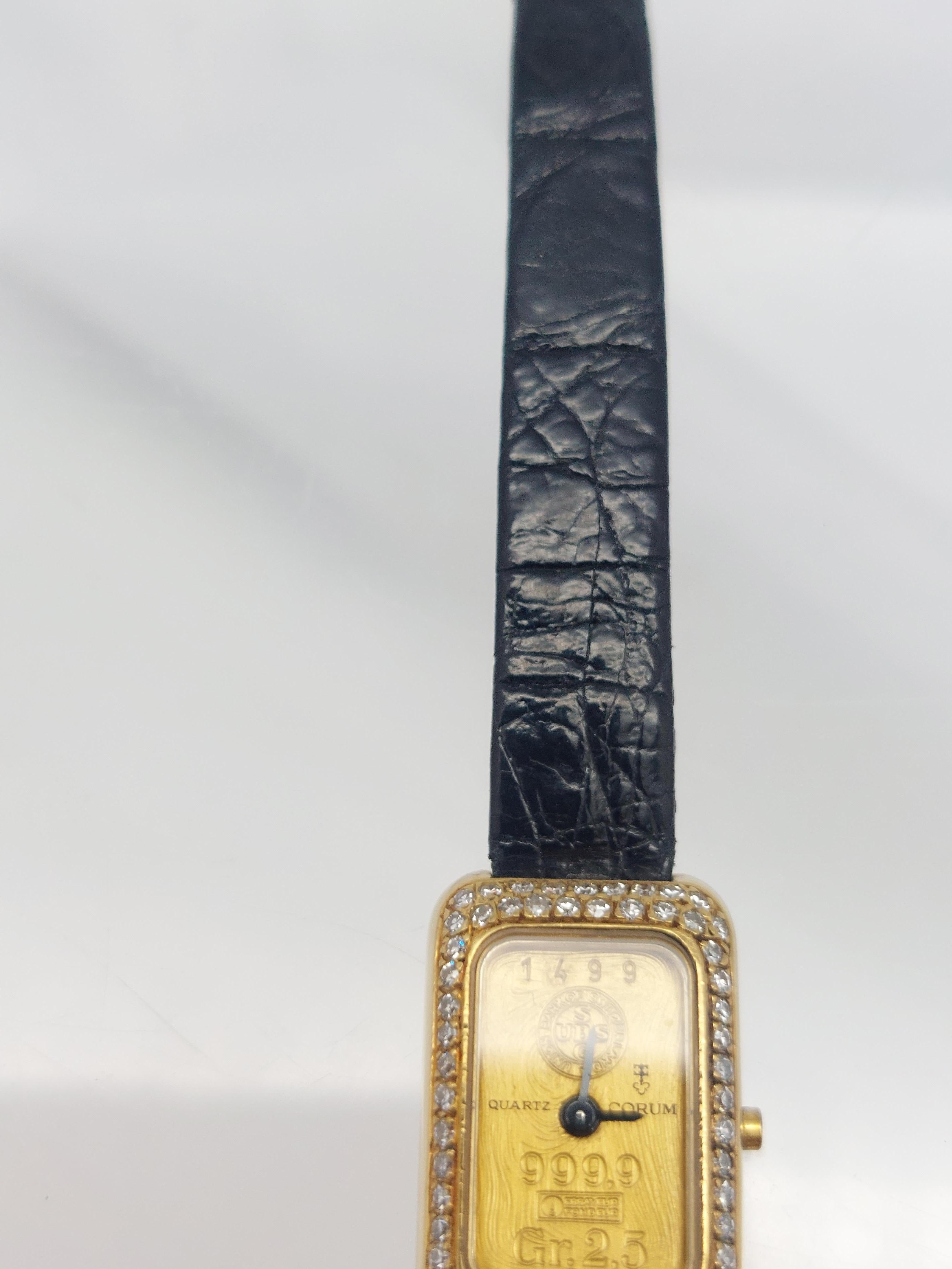 Corum Goldbarren & Diamant 18KT Uhr im Angebot 8