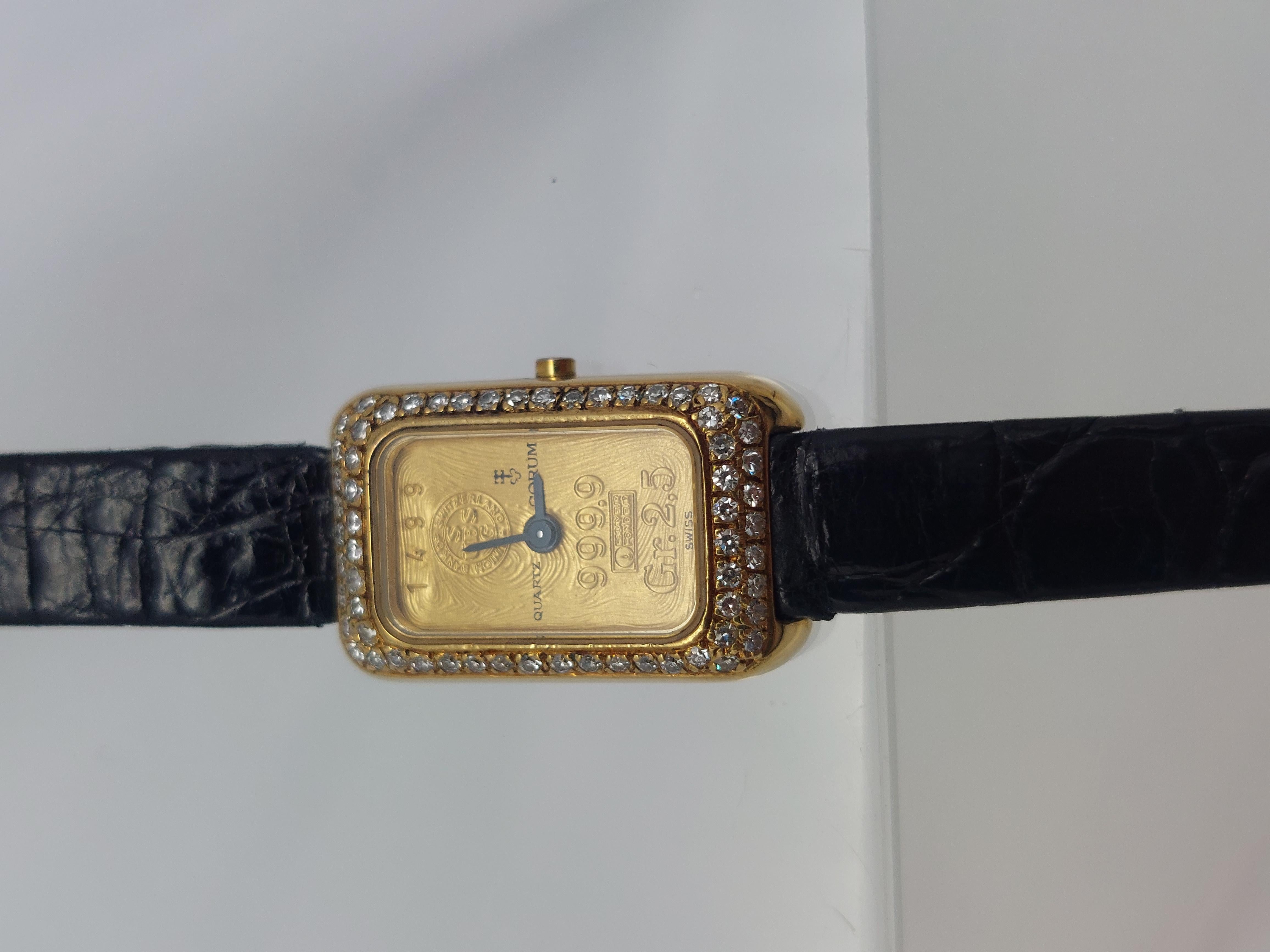 Corum Goldbarren & Diamant 18KT Uhr für Damen oder Herren im Angebot