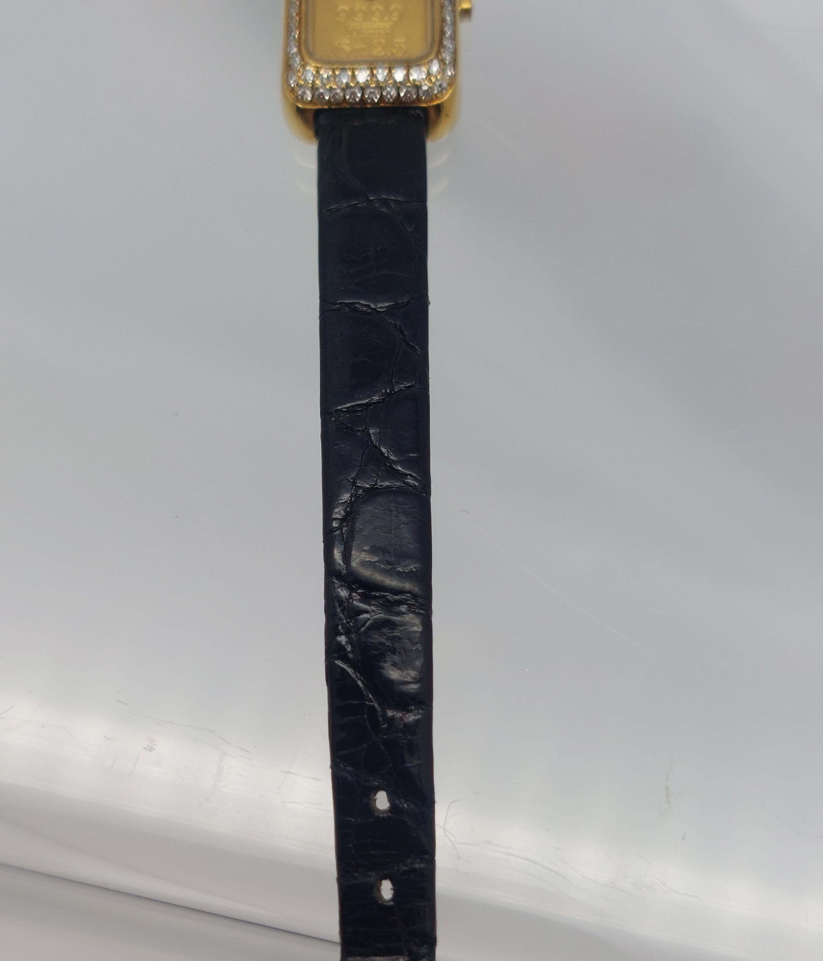 Corum Goldbarren & Diamant 18KT Uhr im Angebot 12