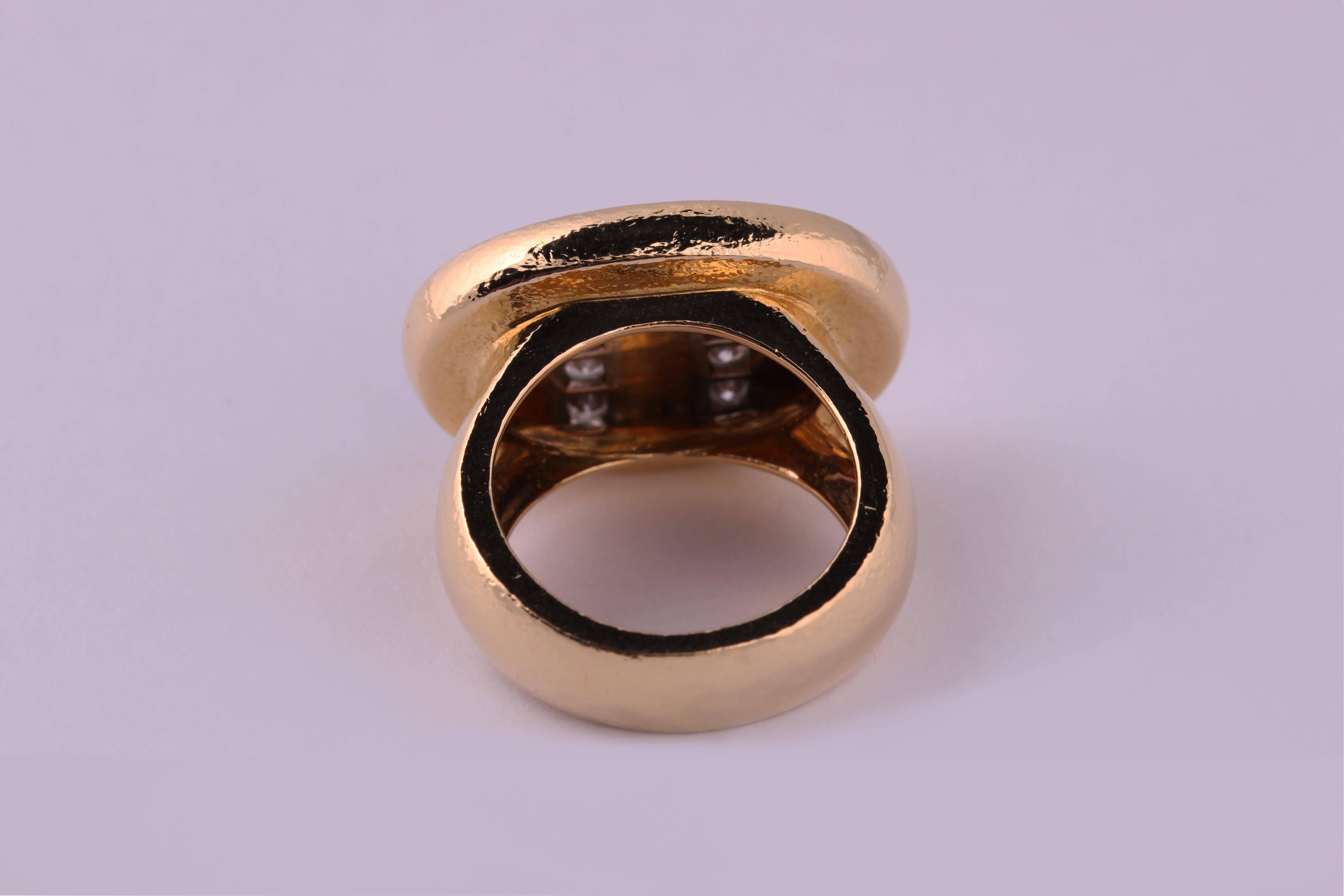 Contemporary David Webb Diamond Gold Platinum Ring  For Sale