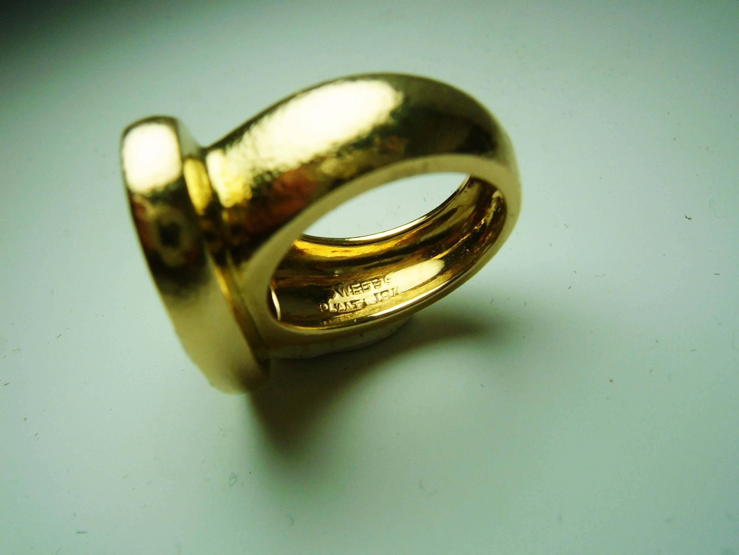 Women's David Webb Diamond Gold Platinum Ring  For Sale