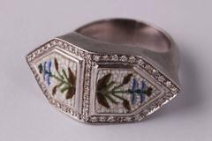 Micromosaic Diamonds Gold Ring