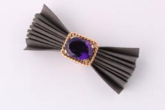 Amethyst and gold ring