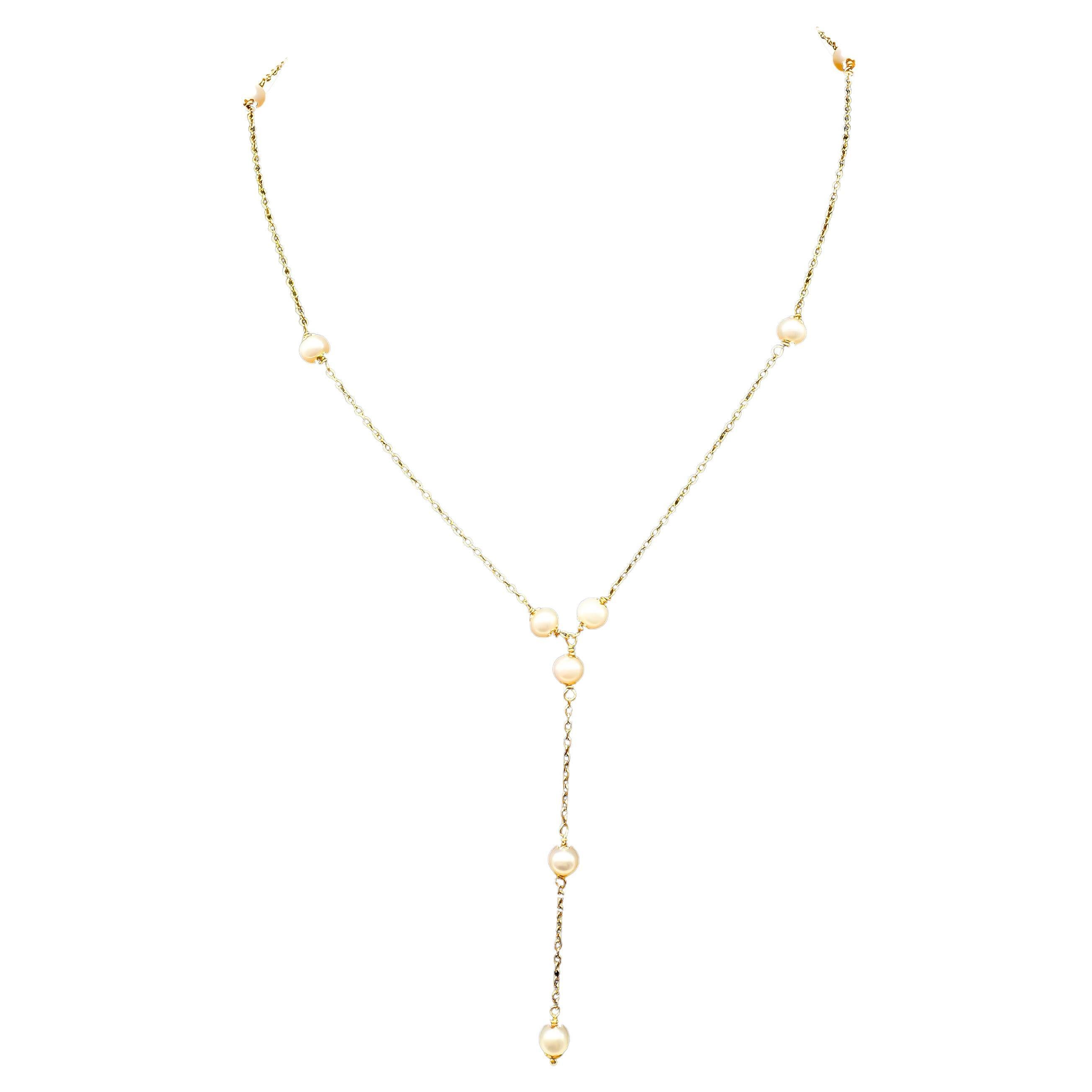 Collar de Oro con Perlas 18K en venta