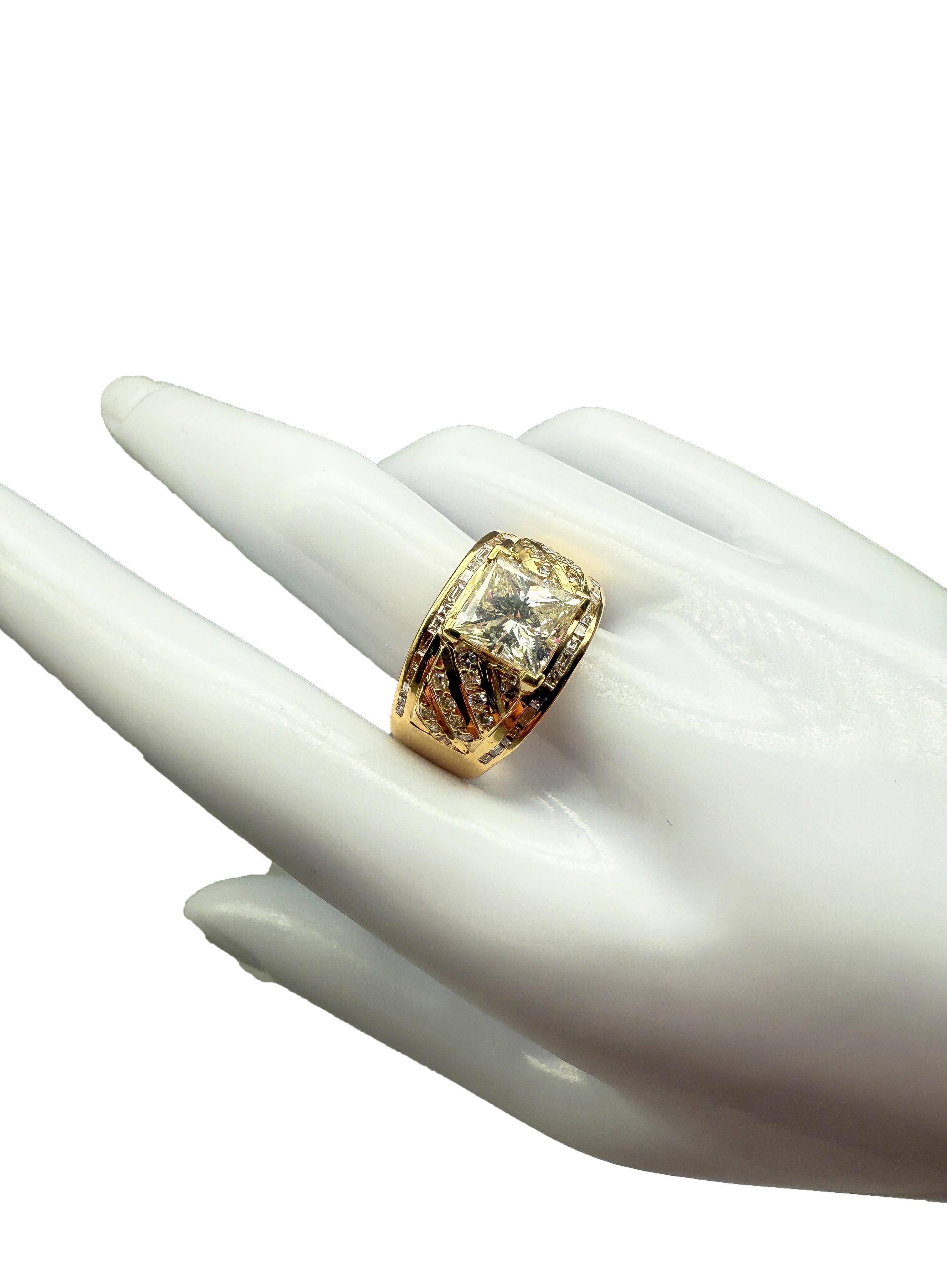 da uomo o donna Anello in oro giallo 18k con diamanti in vendita