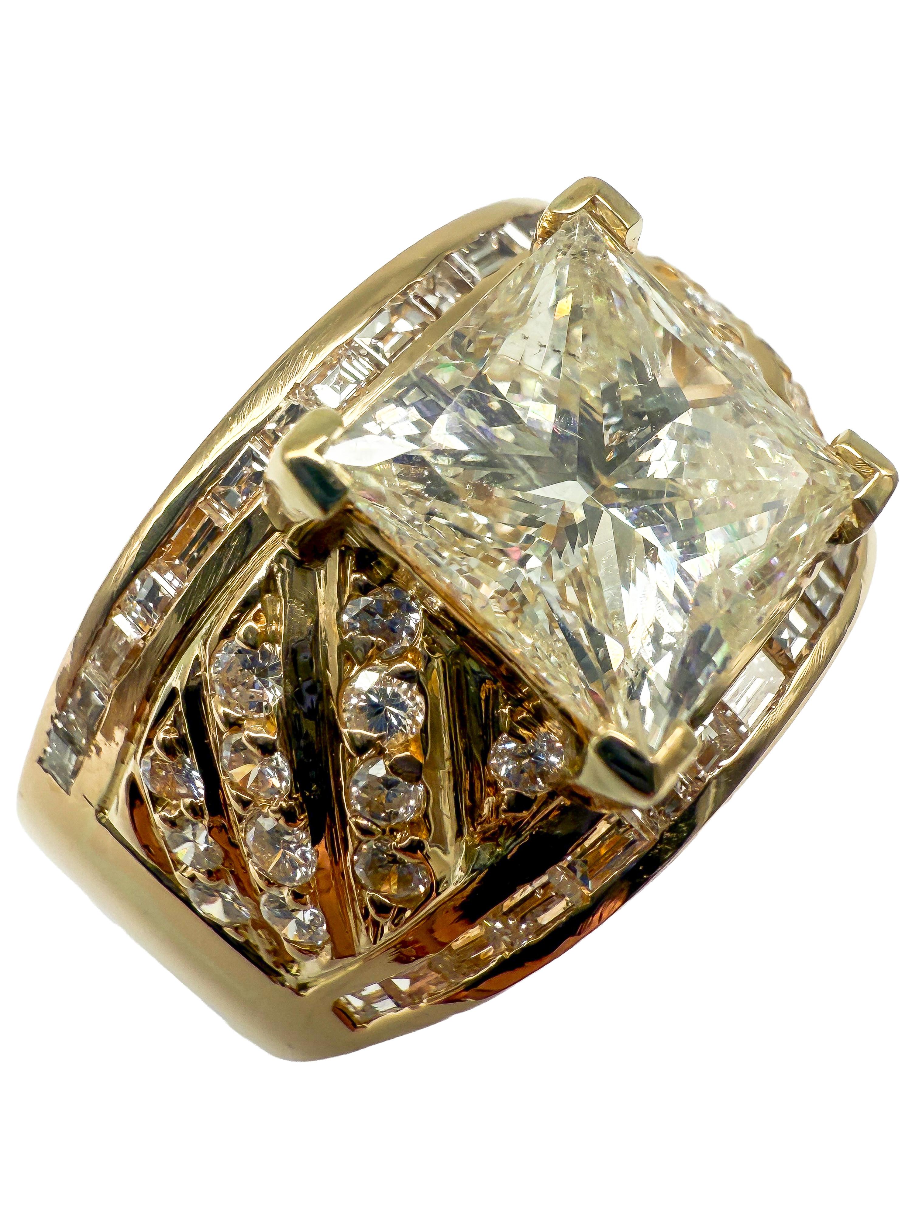 Anello in oro giallo 18k con diamanti in vendita 2