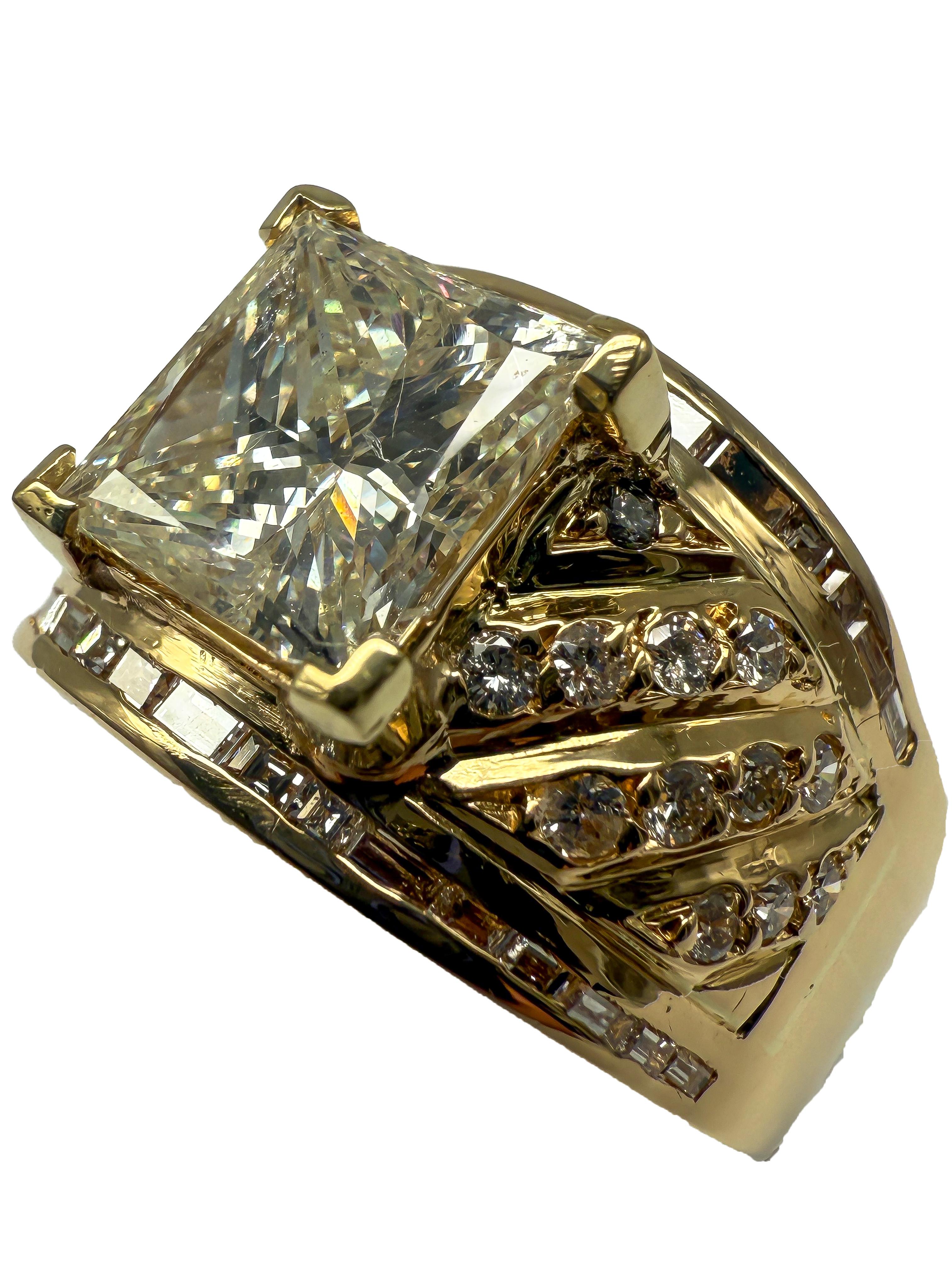 Anello in oro giallo 18k con diamanti in vendita 5