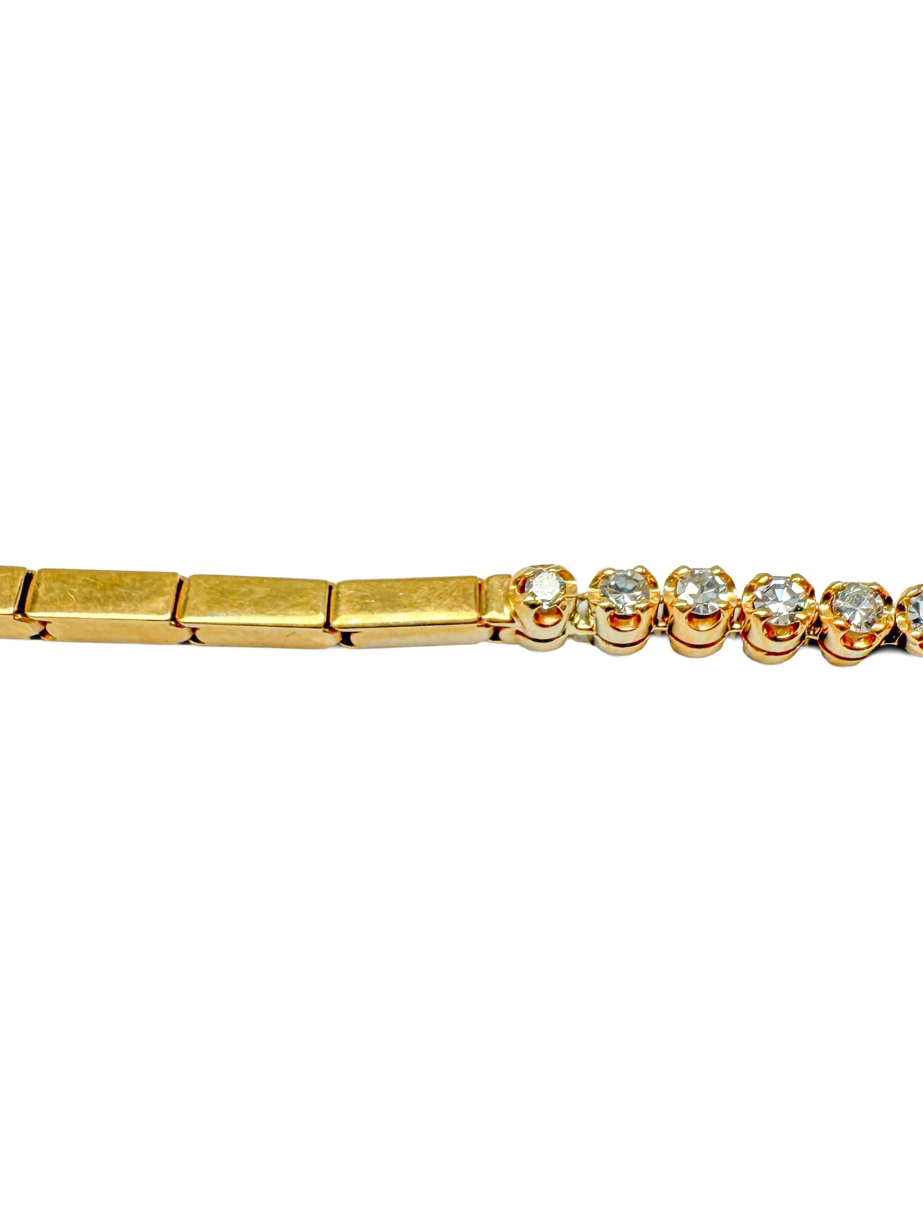 Taglio brillante Collana in oro giallo 750 con diamante in vendita
